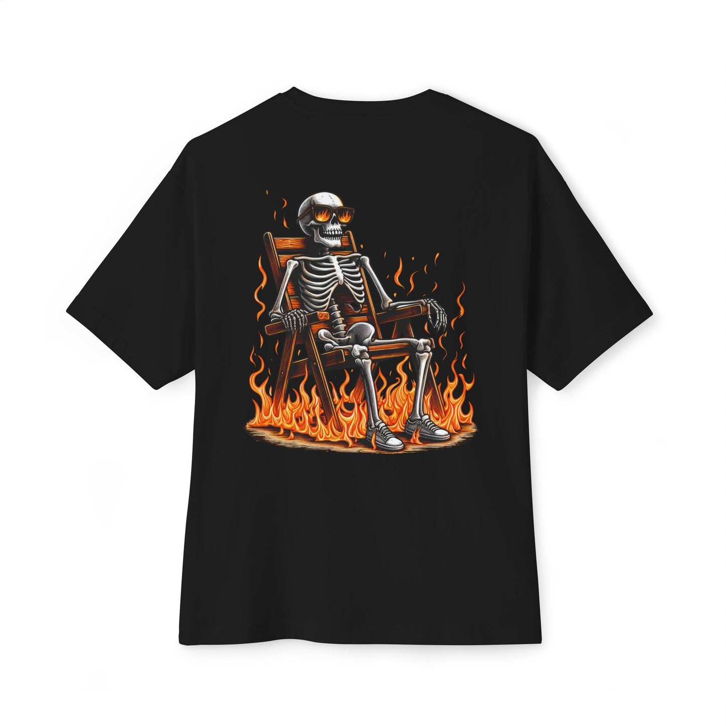 Fire Skeleton Unisex Oversized Tee