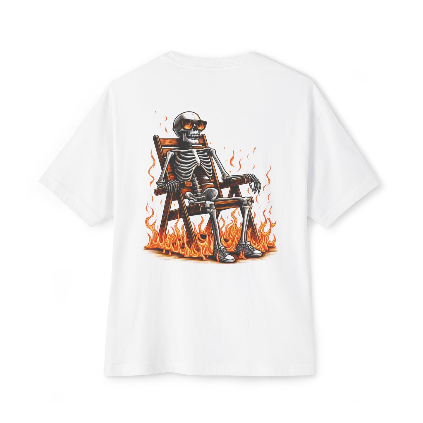 Fire Skeleton Unisex Oversized Tee
