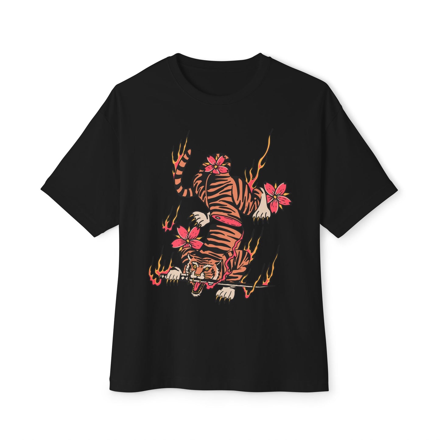 Sliced Fire Tiger Oversized Tee