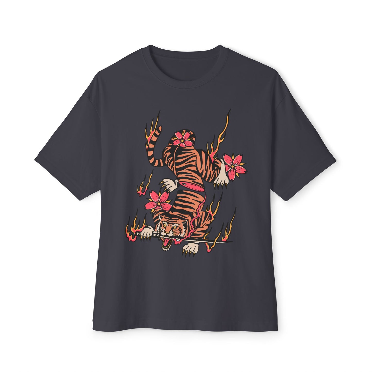 Sliced Fire Tiger Oversized Tee