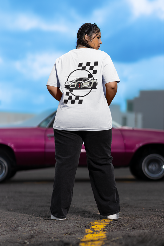 White Corvette Oversized Tee